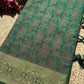 Emerald Green Banarasi Patola Silk Saree with Antique Gold & Red Zari Weaving