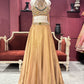 Shimmer Tissue Golden Lehenga Choli with Gemstone Embroidery