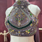 Shimmer Tissue Lavender Lehenga with Gemstone Halter Blouse