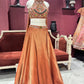 Shimmer Tissue Bronze Lehenga with Ornate Halter Blouse
