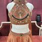 Shimmer Tissue Bronze Lehenga with Ornate Halter Blouse