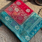 Rani Pink & Turquoise Blue Banarasi Silk Saree with Floral Zari Weaving