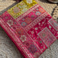 Mehendi Green & Rani Pink Banarasi Silk Saree with Floral Zari Weaving