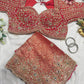 Khaddi Georgette Saree Gold-Silver Embroidery With Designer Blouse
