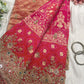 Khaddi Georgette Saree Gold-Silver Embroidery With Designer Blouse
