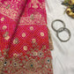Khaddi Georgette Saree Gold-Silver Embroidery With Designer Blouse