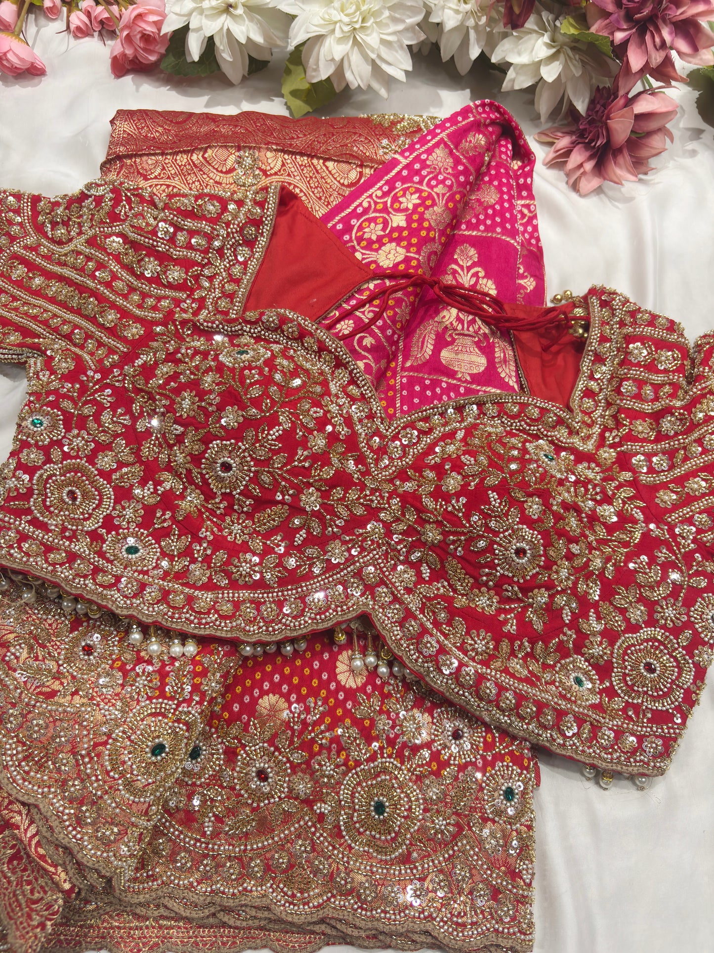 Khaddi Georgette Saree Gold-Silver Embroidery With Designer Blouse