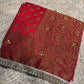 Red Banarasi Georgette Saree with Gold Zari & Bead Embellishments