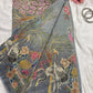 Crushed Tissue Gray Floral Print Sarees With Designer Blouse