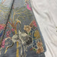 Crushed Tissue Gray Floral Print Sarees With Designer Blouse