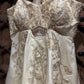 Ivory Pearl Embellished Peplum Divider Set with Dupatta