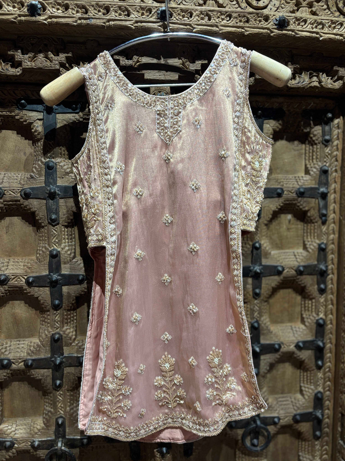 Blush Pink Embroidered Kurti & Palazzo Set