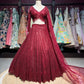 Wine Maroon Sequin Embroidered Non Bridal Lehenga Set