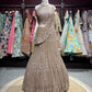 Champagne Gold Embroidered Draped Fish Cut Lehenga Set