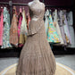 Champagne Gold Embroidered Draped Fish Cut Lehenga Set