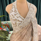 Ivory Grey Embroidered Floral Saree with Heavy Border