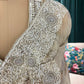 Ivory Grey Embroidered Floral Saree with Heavy Border