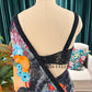 Multicolor Floral Printed Saree With Black Lace Border