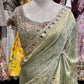 Sage Green Saree with Ornate Embroidery & Designer Blouse