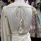 Designer Cream Saree with Mirror Work Blouse