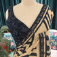 Golden Printed Saree with Sequin Embroidered Blouse
