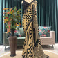 Golden Printed Saree with Sequin Embroidered Blouse