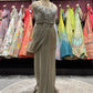 Golden Drape Saree with Sequin Designer Blouse
