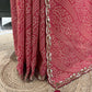 Dusty Rose Bandhani Saree with Embroidered Border