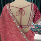 Dusty Rose Bandhani Saree with Embroidered Border