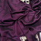 Wine Laser Tissue Saree with Handcrafted Stone & Pearl Border