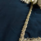 Navy Blue Laser Tissue Saree with Handcrafted Stone & Pearl Border