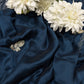 Navy Blue Laser Tissue Saree with Handcrafted Stone & Pearl Border