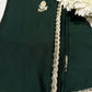 Emerald Green Laser Tissue Saree with Handcrafted Stone & Pearl Border