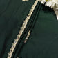 Emerald Green Laser Tissue Saree with Handcrafted Stone & Pearl Border