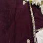 Maroon Laser Tissue Saree with Handcrafted Stone & Pearl Border