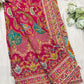 Silk Rani Pink Designer Embroidered Saree with Heavy Work Blouse