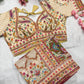 Silk Cream Designer Embroidered Saree with Multicolor Floral Work Blouse