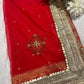 Gold & Ivory Zari  Saree Elephant Motif Border with Dupatta