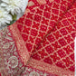Red Banarasi Khaddi Georgette Saree with Heavy Zari Embroidered Border