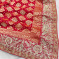 Red Banarasi Khaddi Georgette Saree with Heavy Zari Embroidered Border