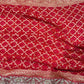 Red Banarasi Khaddi Georgette Saree with Heavy Zari Embroidered Border