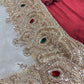Tissue Ivory Designer Bridal Saree with Heavy Handwork Blouse
