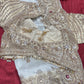 Tissue Ivory Designer Bridal Saree with Heavy Handwork Blouse