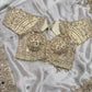 Tissue Ivory Designer Bridal Saree with Heavy Handwork Blouse