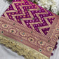 Purple Khaddi Georgette Bandhani Saree with Zari Weaving Mirror Work