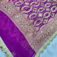 Purple Khaddi Georgette Bandhani Saree with Zari Weaving Mirror Work
