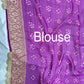 Purple Khaddi Georgette Bandhani Saree with Zari Weaving Mirror Work