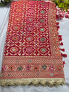 Khaddi Georgette Saree with Multicolor Floral Weaving Mirror Work
