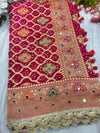 Khaddi georgette Saree with Multicolor Floral Motifs, Mirror Work