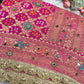 Rani Pink Khaddi Georgette Saree with Floral Weaving Mirror Work